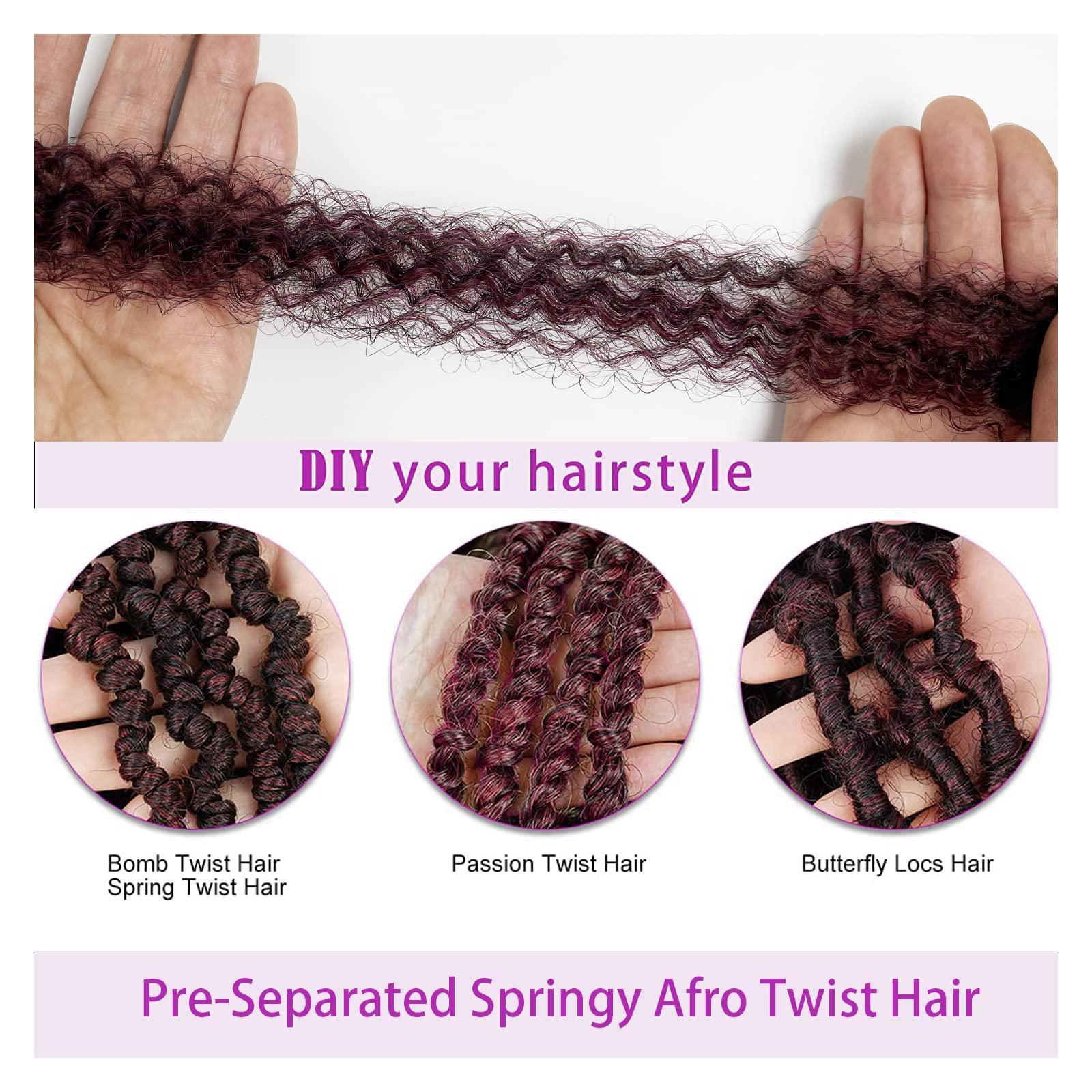 poetically Marley Twist Braiding Hair 16 Inch Pre-Separated Springy Afro Twist Hair 8 packs Wrapping Hair for Soft Locs Afro Twist Crochet Hair Braids Spring Twist for Black Women(16 Inch, T1B/BUG#)