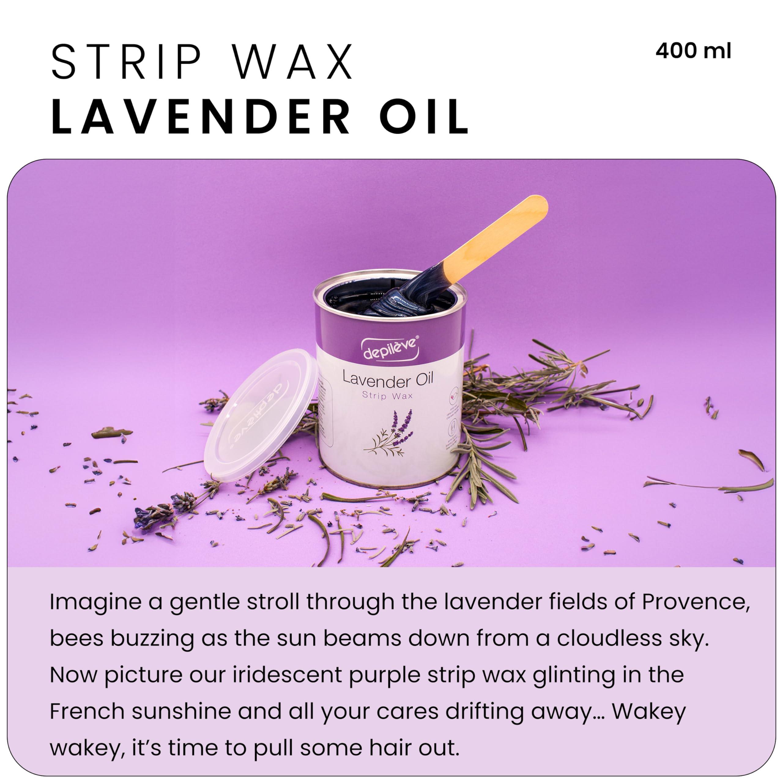Depileve Depileve Hair Removal Wax - Lavender Rosin Wax for Sensitive Skin - Full-Body Wax - Ideal for Delicate Areas - Moisturizing Strip Wax - for Salon and At-Home Use