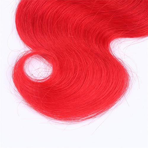 General Zara Hair Brazilian Red Hair 4 Bundles Deals Body Wave Bright Red Human Hair Extensions Cheap Red Wavy Virgin Hair Weave Wefts 400g/Lot Mixed Length (10 10 10 10 Inch)