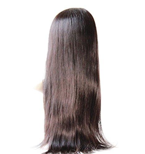 DaJun Cheap Front Lace Wig Peruvian Virgin Remy Human Hair Natural Straight Color #2