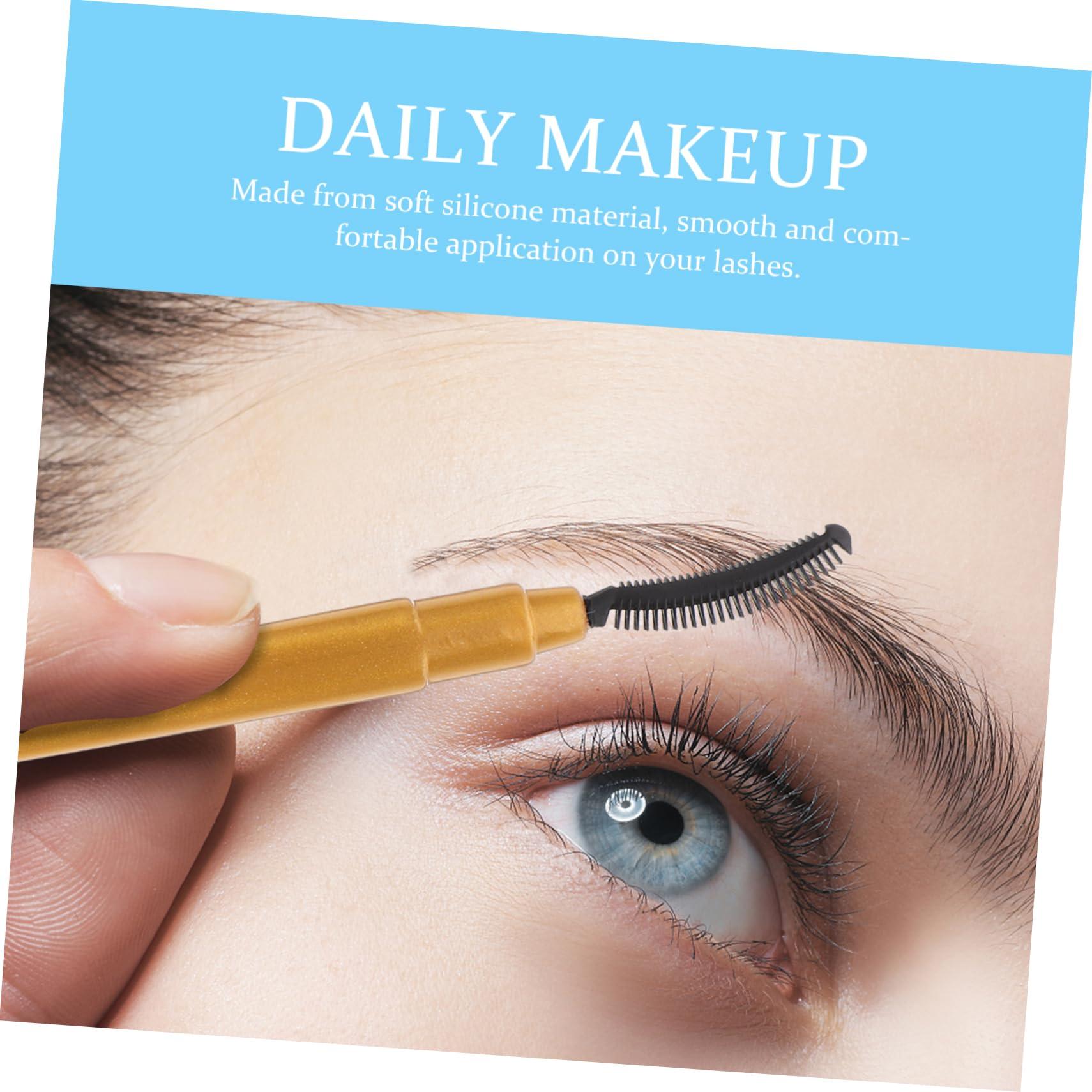 FOMIYES FOMIYES Fashionable Gold 6pcs Mascara Brush Lash Wand Set Soft Silicone Makeup Brushes for Travel