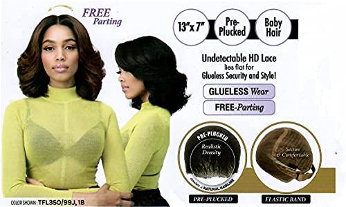 BOBBI BOSS Bobbi Boss 13X7 HD Lace Bob Curly Synthetic Wig - MLF602 NATALIA, Wavy Short Wigs with Baby Hairs, Glueless Lace Free Part Wig with High Heat Resistant Wigs (TT1B/RO.PK)