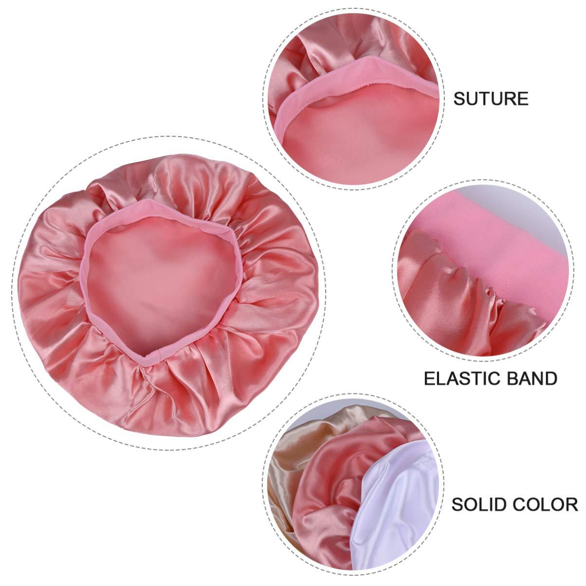 CALLARON CALLARON Bonnet Bath Hat for Women Reusable Shower Caps Spa Bathing Shower Hat Bath Caps Satin 3Pcs