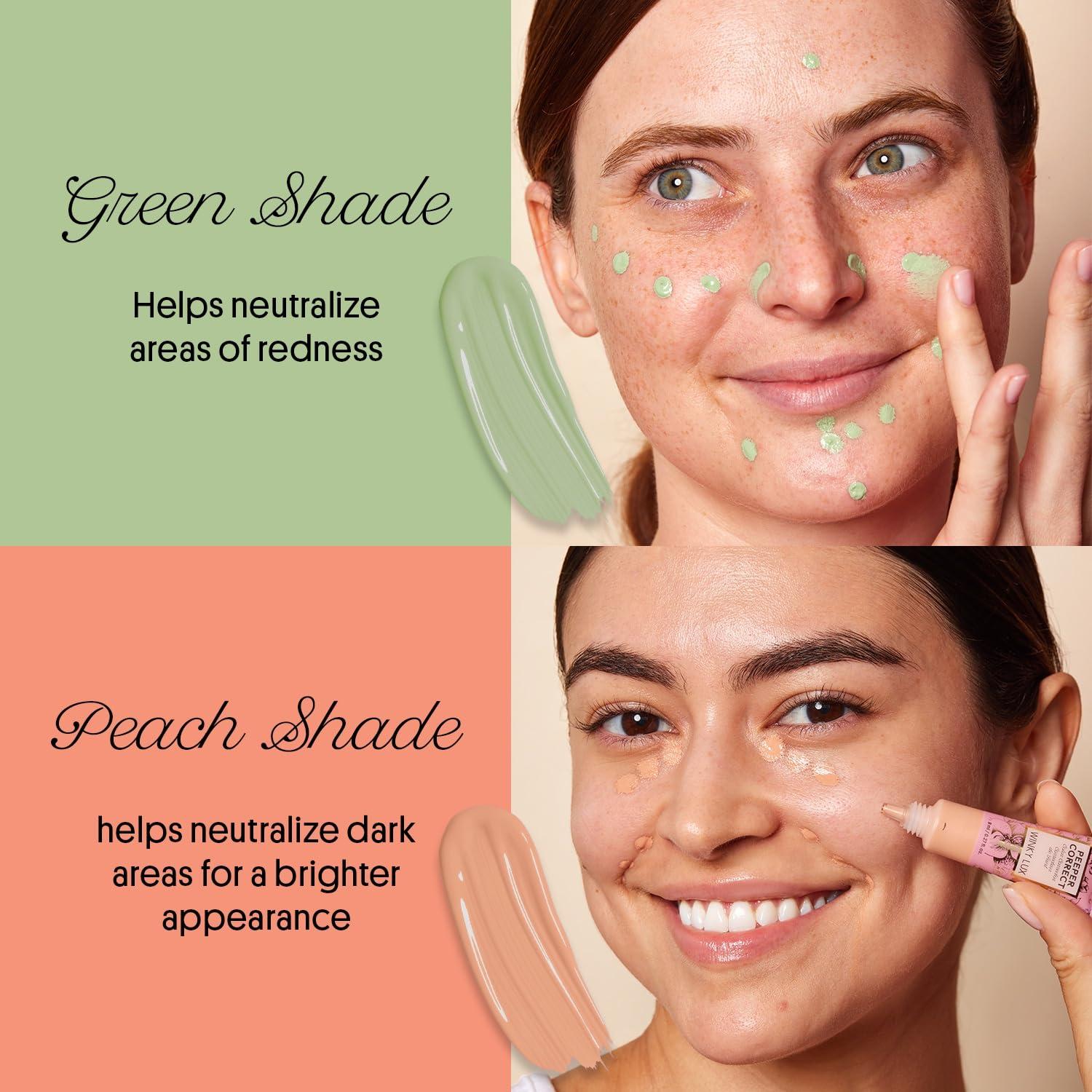Winky Lux Winky Lux Peeper Perfect Under Eye Concealer (Light) and Winky Lux Peeper Correct Green Color Corrector