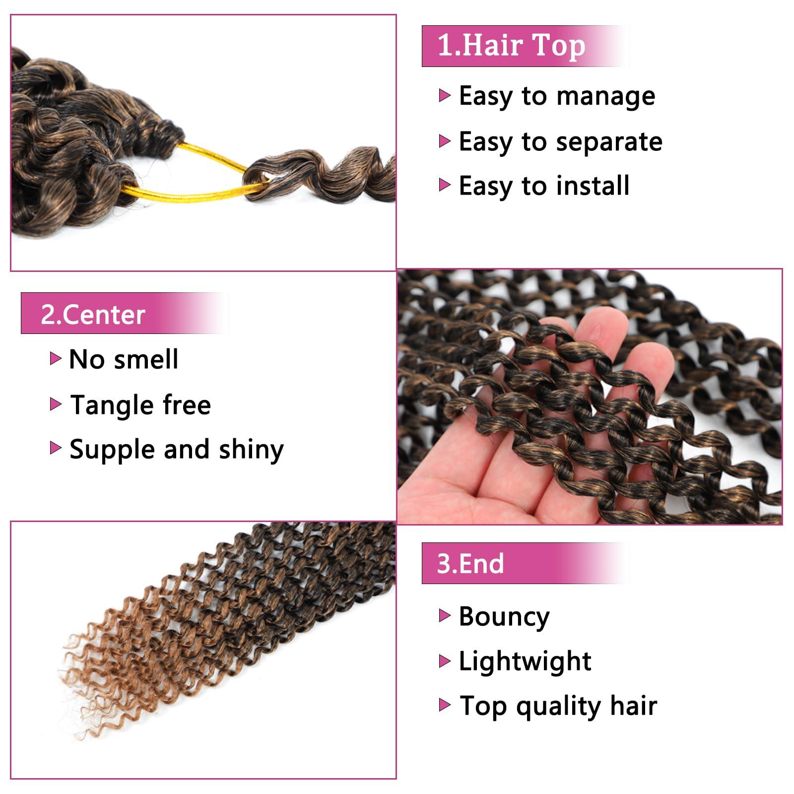 ISTGIFT Passion Twist Hair 14 Inch: Water Wave Crochet Hair 6 Packs Passion Twist Crochet Hair for Black Women Water Wave Passion Twist Hair Extensions (T1B/27)