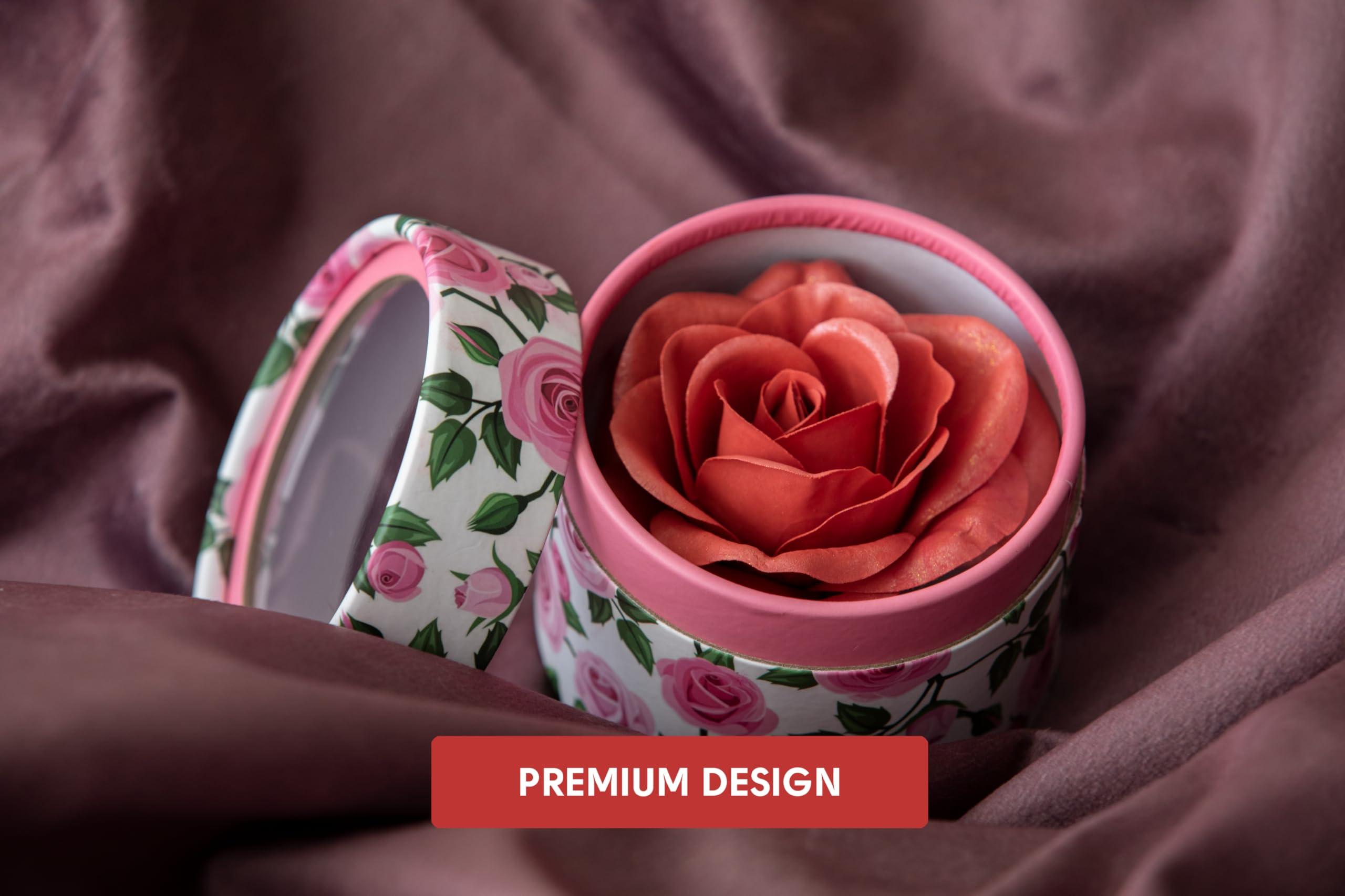 Be. More. Happy. 3D petal rose makeup blush gift highlighter Rare beauty blush rubor forma de rosa real rose flower red blush (Orange)