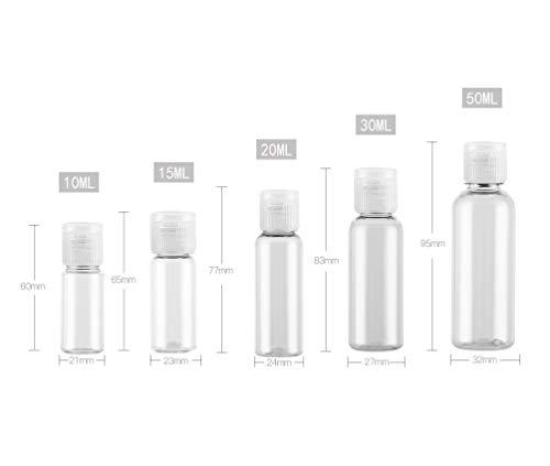 ericotry 12PCS 30G 30ml 1oz Clear Empty Plastic Sample Flip Cap Bottle Pot Vial Jar Perfect for Makeup Emollient Water Shower Gel Emulsion Liquid Comestic Containers