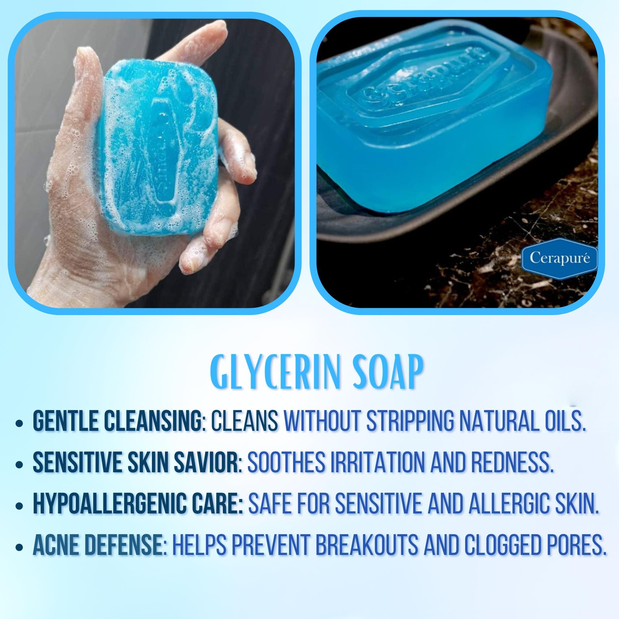 Cerapure Cerapure Glycerin Soap Bars For Men Women Clear Transparent Bath Soap Bar For Dry Skin Formula Cleanse And Moisturize Skin All Day Freshness (2)