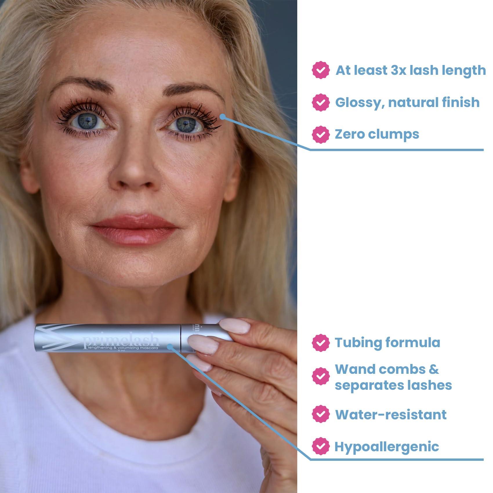 PRIME PROMETICS Prime Prometics PrimeLash Mascara for Older Women Volumizing, Incredible Length in 2 Coats Long-Stay, Zero Clumps, Hypoallergenic (Blue)