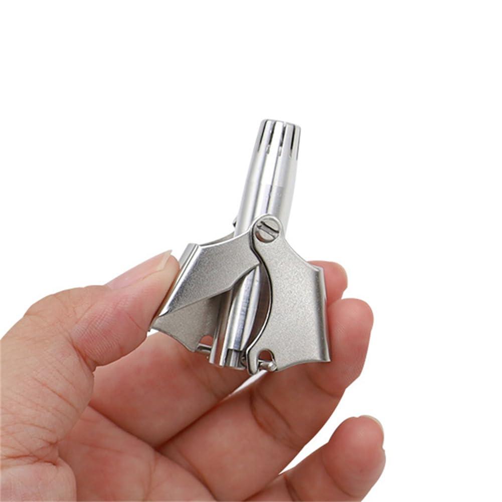 WELANGBN WELANGBN Manual Nose Hair Trimmer for Man & Woman,Trimmer for Nose,Ear,Moustache and Whiskers Hair,Waterproof,Stainless Steel with Brush,Nasal ClippersComes with a Cleaning Brush, Silver