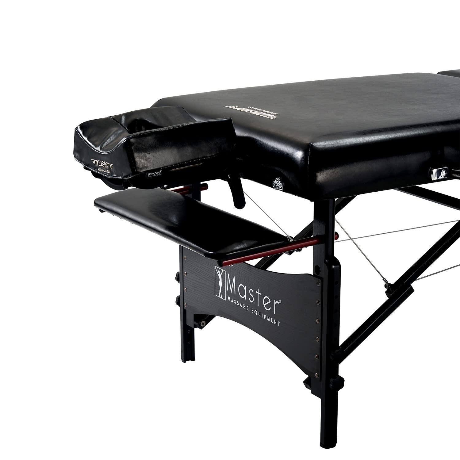 Master Massage Master Massage 30" Galaxy Professional Portable Massage Table Package with Accessories in Black - Memory Foam Cushioning - Tattoo Table- Spa Salon Beauty Facial Bed