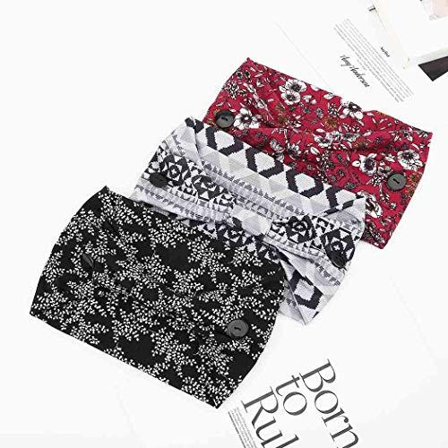 Bohend Bohend Boho Button Headband Wide Stretchy Daily Use Knotted Headwear Sport Athletic Yoga Gym Hair Accessories for Women and Girls(3pcs) (E)