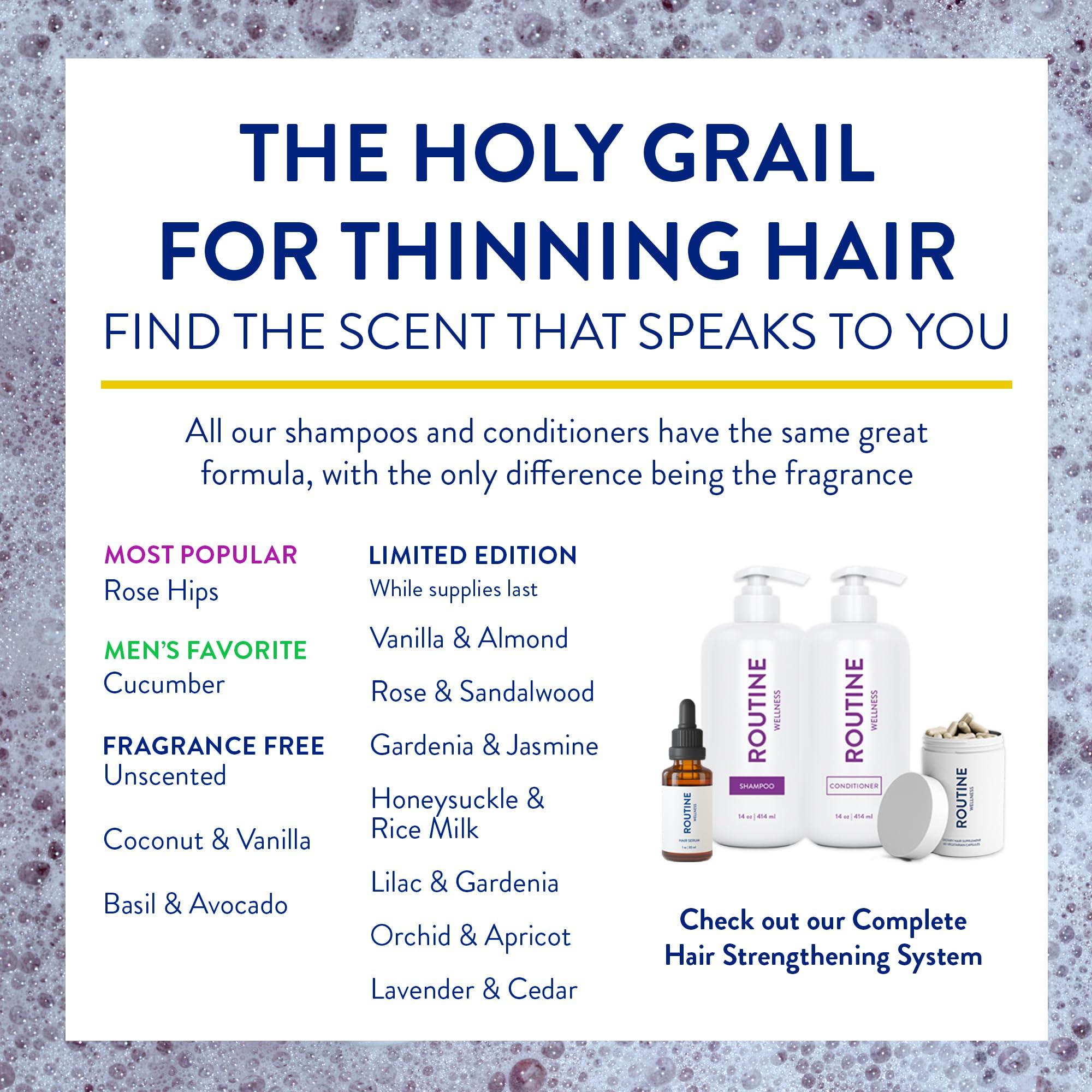 Routine Wellness Routine Wellness Anti-Thinning Shampoo and Conditioner Set for Thinning Hair - Biotin DHT Blocker Women & Men - Color Safe Shampoo for Hair Loss & Healthier Growth - Coconut & Vanilla (Pack of 2)