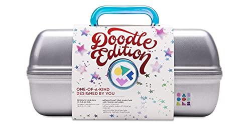 Caboodles Caboodles On-The-Go Girl Makeup Box, Grey - Doodle Edition, Hard Plastic Makeup Organizer Box, Built-In Mirror, Secure Latch for Safe Travel, Spacious Storage for Large Items