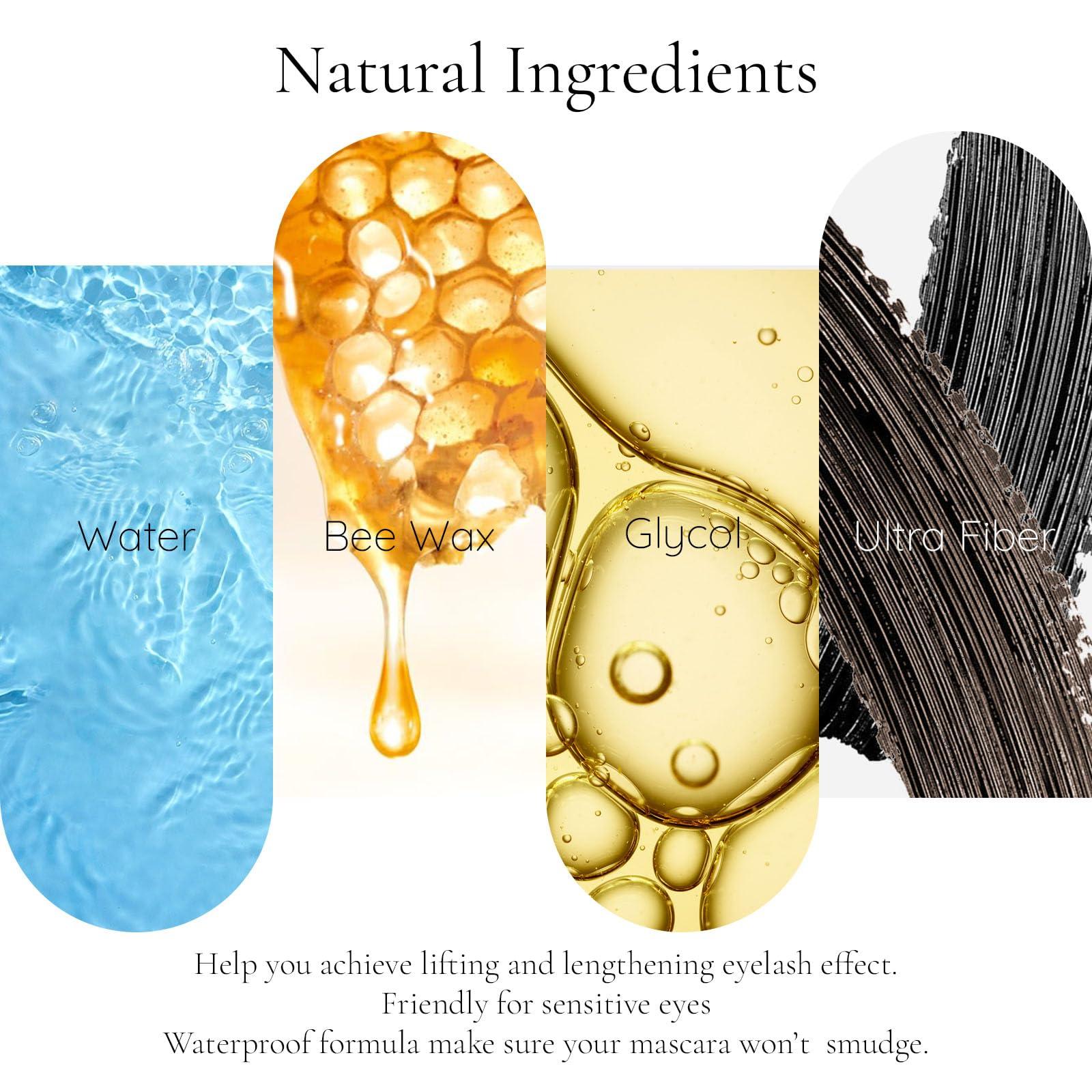 FREEORR FREEORR Washable Iron Wand Mascara Brown, Curling Iron Wand 3D Mascara Non-Clumping, Smudge-Proof Extra Slim Mascara with Metal Rod Wand Curling Eyelash Iron Brush Wand Mascara-Brown