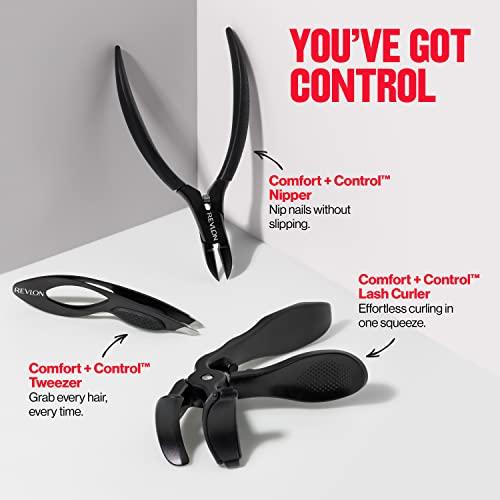 REVLON Revlon Comfort and Control Eyelash Curler, Easy to Use with Storage for Refill Pads