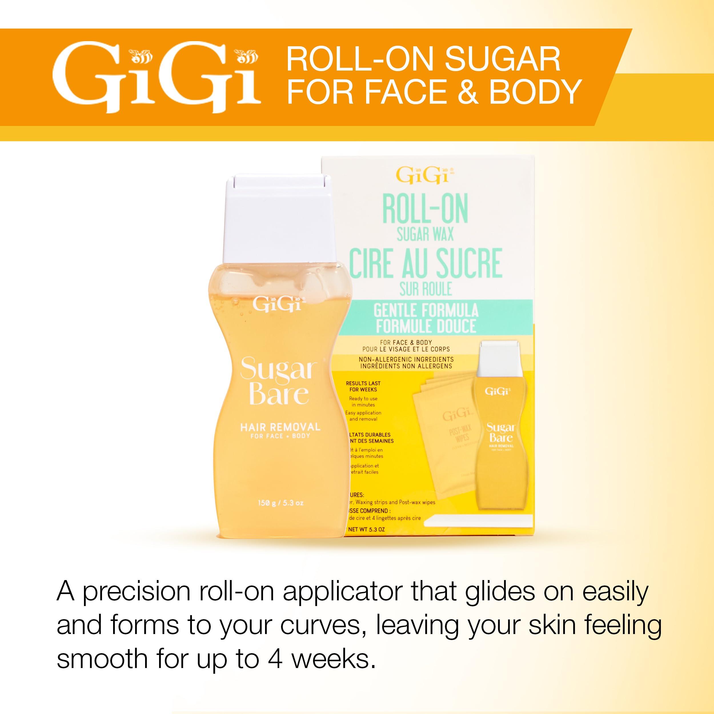 GiGi GiGi Roll On Sugar Wax Hair Removal Kit, for Face and Body, Ready to Use, Gentle Formula, 1-pack