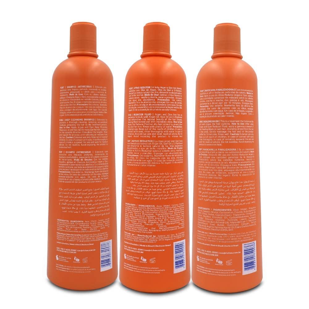 Riche Professional Riche Professional | Argan E Ojon Kit | Rich Formula, Perfect Straight, Extreme Hydration | (3x) 1000 ml / 33.8 fl.oz.