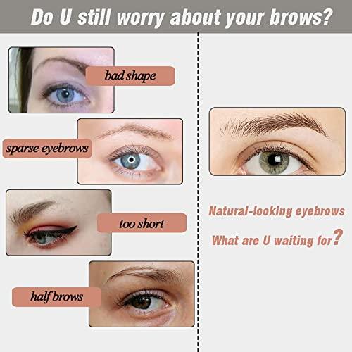 Beyony 8 Sheets Eyebrow Tattoo Stickers, 4D Hair-like Authentic Eyebrows, Brown Imitation Ecological Lazy Natural Tattoo Eyebrow Stickers Waterproof for Woman Makeup Tool for Woman 88 Pairs (Classic Pattern)