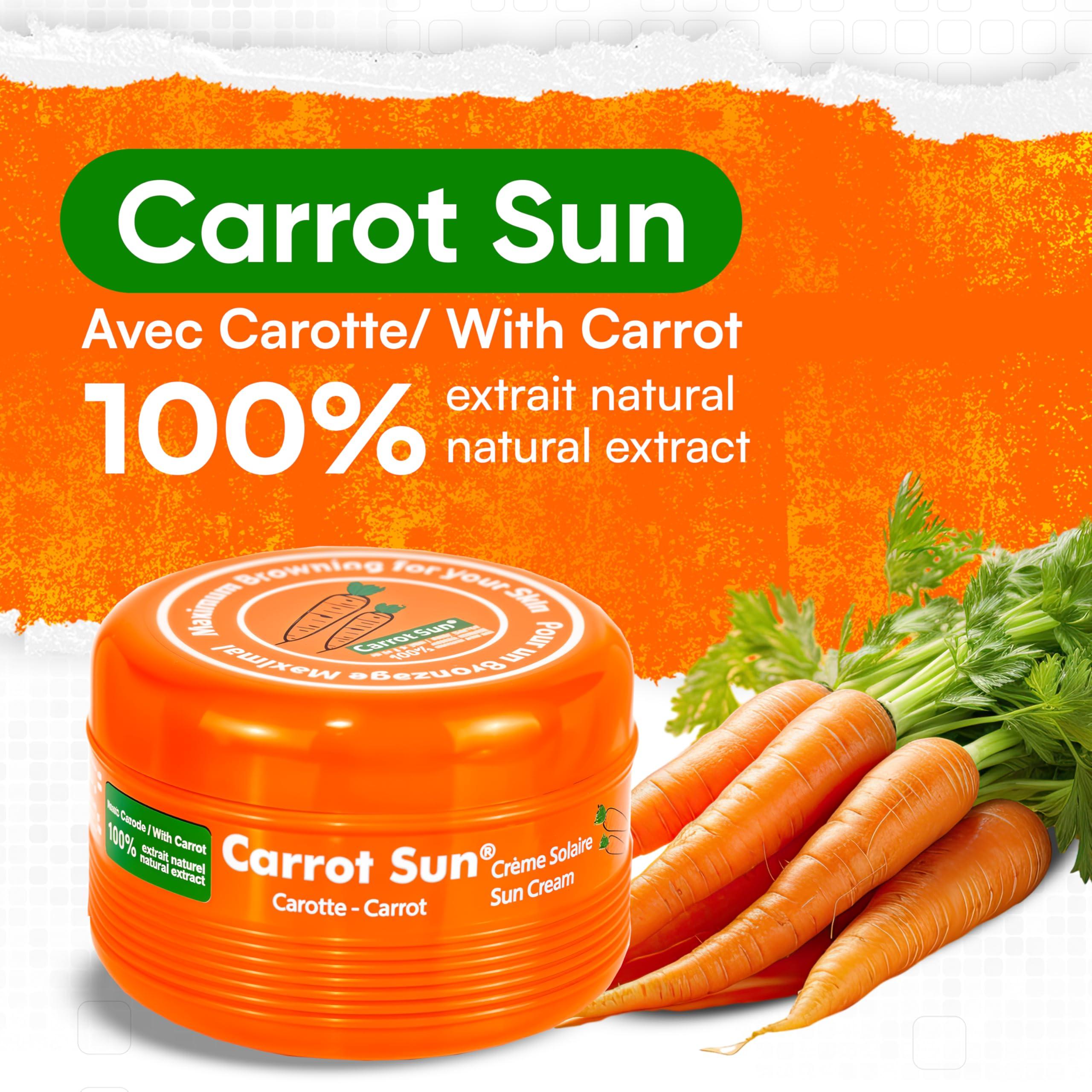 Carrot Sun Carrot Sun Tanning Accelerator 350ml Carotene Intensive Tanning Gel Natural Extract Sun Cream Tanning Lotion for All Skin Types Tan Lotion with Carrot Oil for Even Beautiful Skin Coloring - SPF0