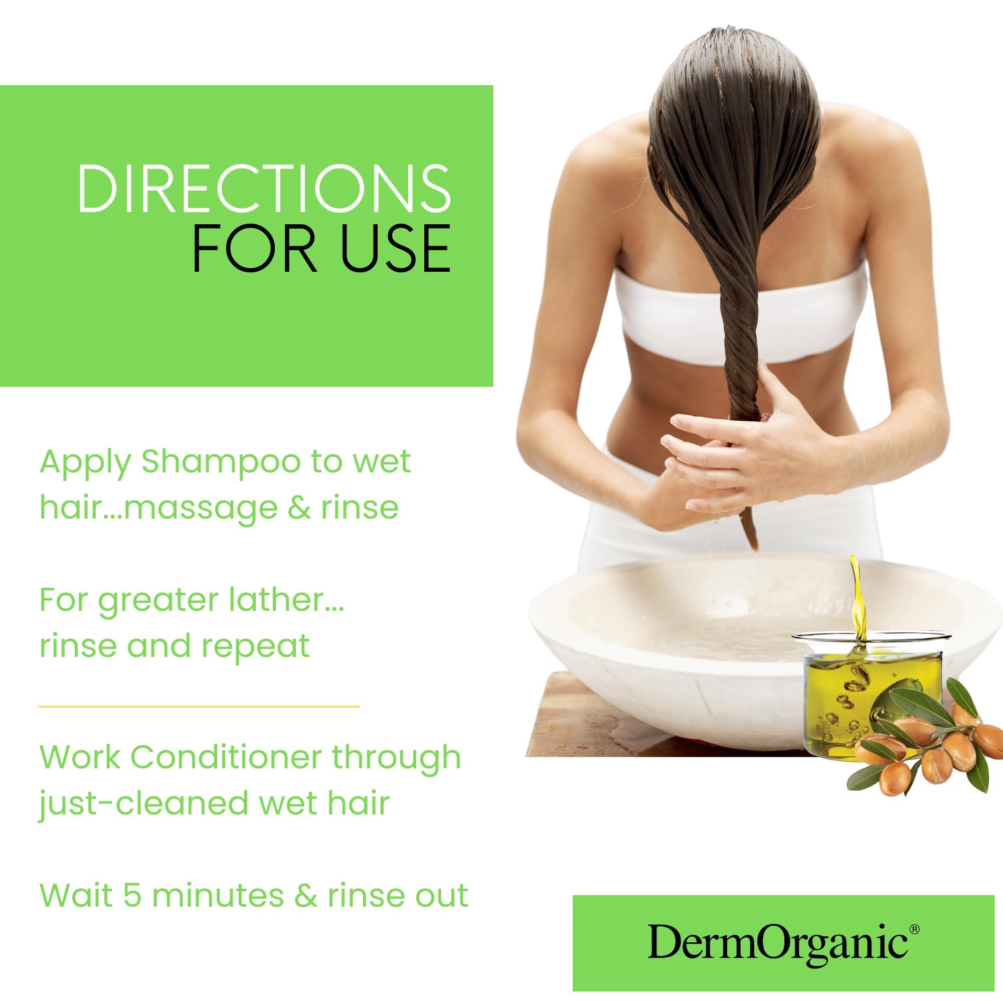 DermOrganic DermOrganic Argan Oil Daily Hydrating Shampoo plus Conditioner Sulfate-Free & Color Safe, 16.9 oz