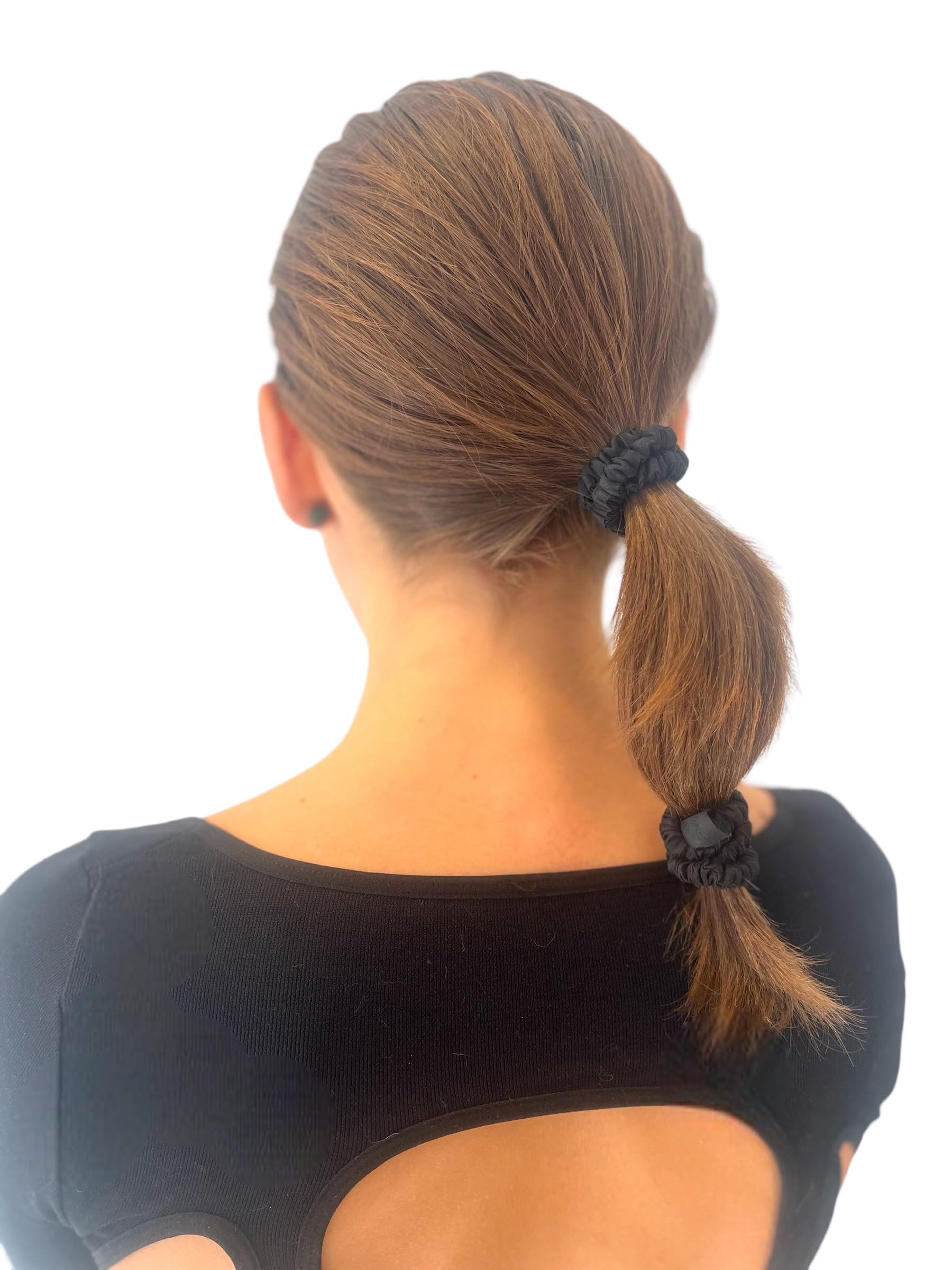 Bonvey BONVEY The Skinny Scrunchie LIGHTEST BLONDE 100% Pure Mulberry Silk, GRADE 6A Elastic Scrunchies (Set of 4)