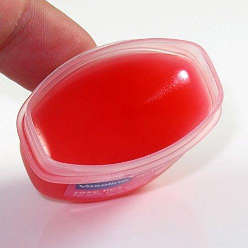 gHTN 2 Vaseline Therapy Lip Balm 0.25 Oz Rosy Flavor Petroleum Jelly Mini Jar Lipbalm