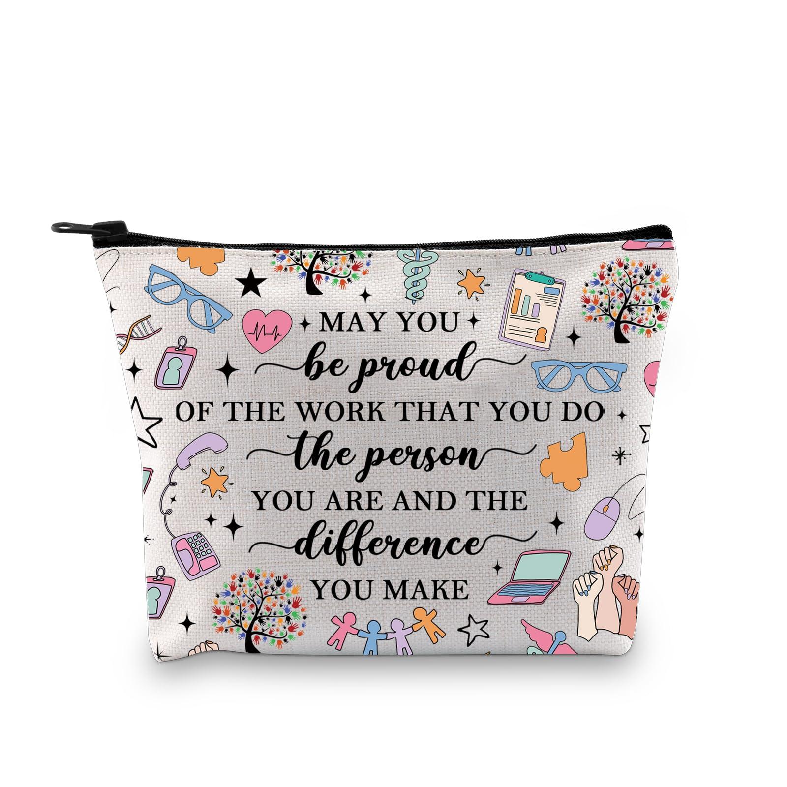 BDPWSS BDPWSS Social Worker Appreciation Gift Social Worker Makeup Bag MSW Graduation Gift May You Be Proud Of The Work You Do Gift (Be proud SW bag)