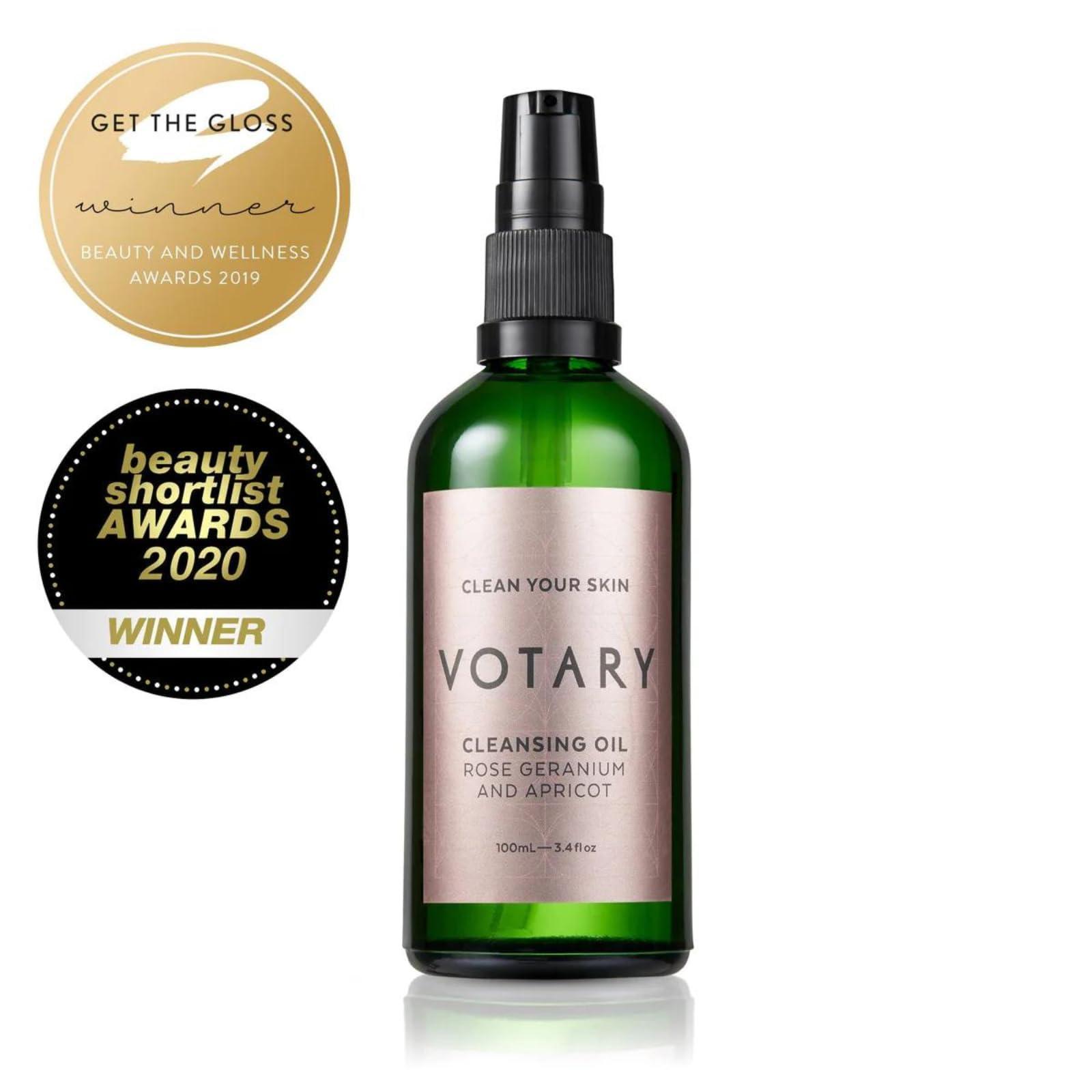 Votary Votary Cleansing Oil Rose Geranium & Apricot | Facial Cleanser Gentle Makeup Remover Cleanses without Clogging Pores With Deep Nourishing Apricot & Jojoba 3.4 Fl Oz