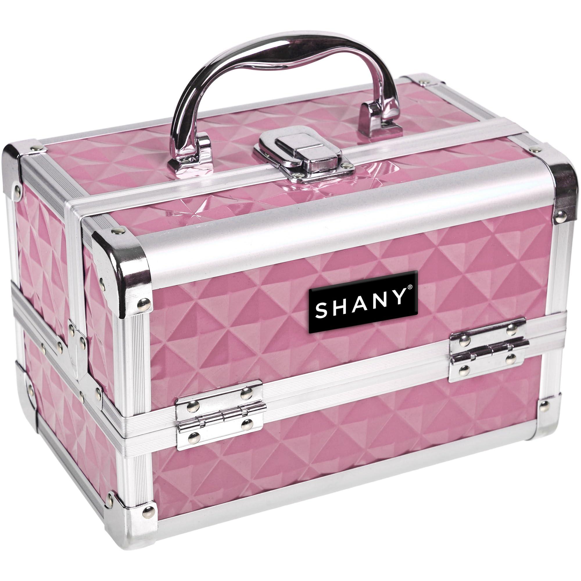 SHANY SHANY Chic Makeup Train Case Cosmetic Box Portable Makeup Case Cosmetics Beauty Organizer Jewelry storage with Locks, Multi trays Makeup Storage Box with Makeup Mirror - Polite PINK