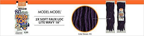 Model Model Model Model Synthetic Hair Crochet Braids Glance 2X Soft Medium Faux Loc Lite Wavy 18" (6-Pack, 4)