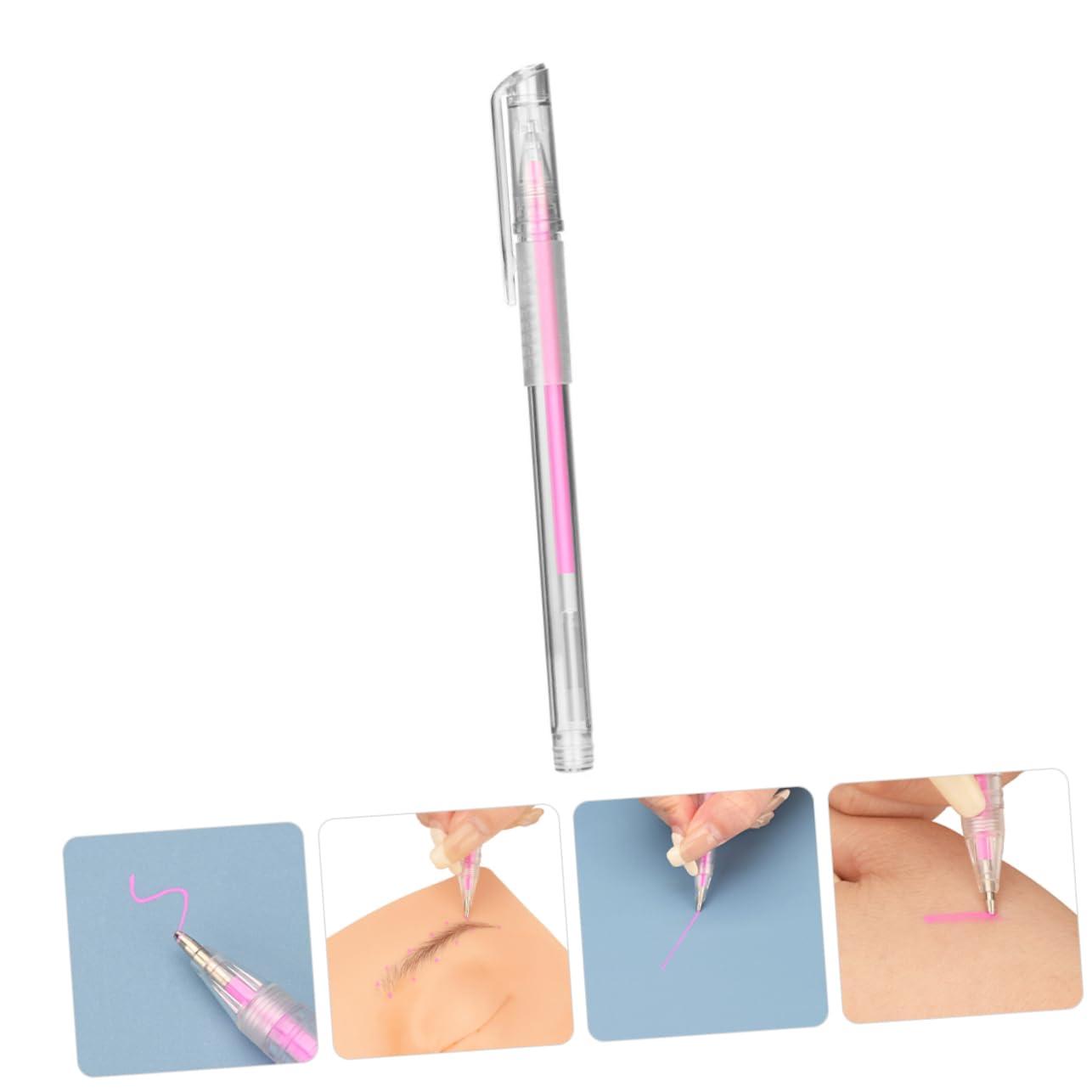 MOLUCKFU MOLUCKFU 1mm Fine Tip Brow Pen for Microblading Body Tattooing Smooth Marking 1pc Pink Eyebrow Positioning Marker