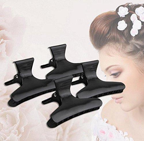 erioctry 12 Black Hairdressing Hairdressers Hair Tools Butterfly Hair Clamps Hair Claw Salon Section Clips Clasps Clamps Barrettes