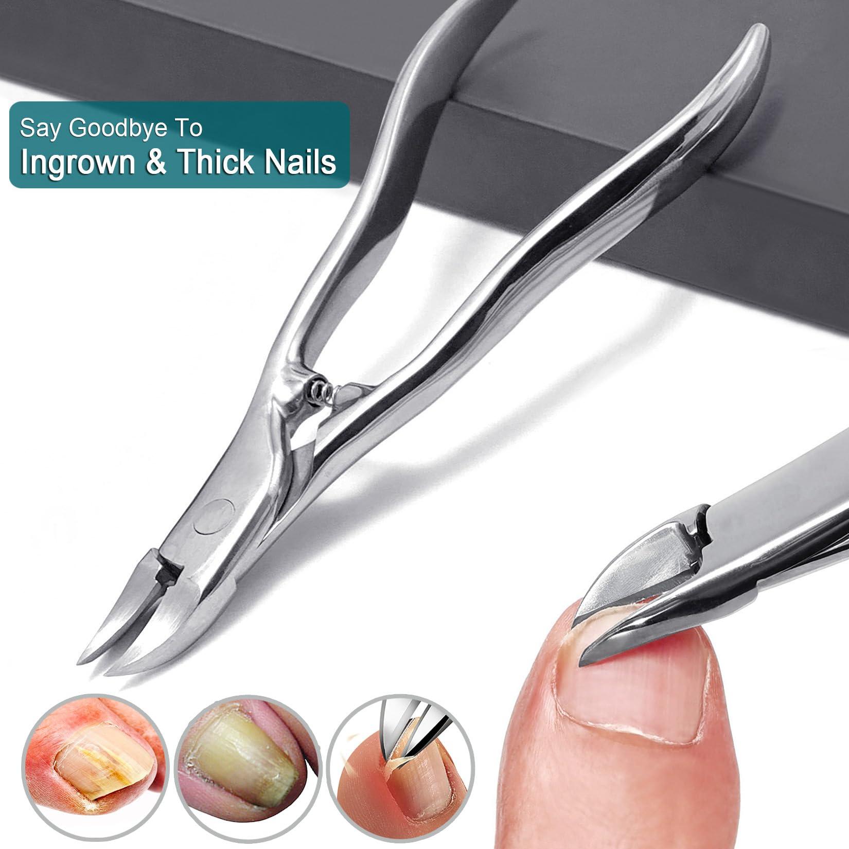 VOGARB VOGARB Toe Nail Clippers for Men Thick Nails for Seniors, Heavy Duty Large Ergonomic Long Handle Toenail Clippers for Seniors, 3pcs Set with Case (JCCT3PS)