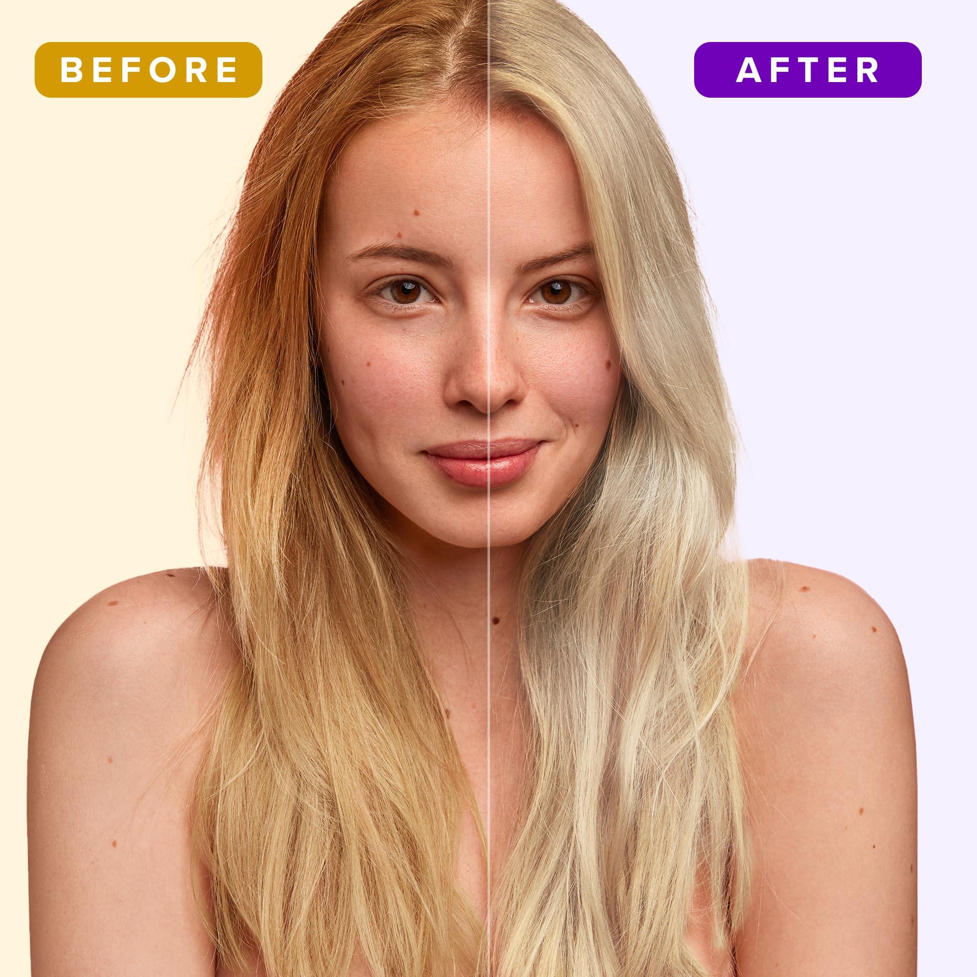 NYK1 NO MORE BRASS Purple Shampoo And Conditioner Set (2 x 16.9 Fl Oz) SULFATE FREE Purple Shampoo For Blondes And Purple Conditioner - Blonde Shampoo And Conditioner Set To Eliminate Yellow Brassy Tones