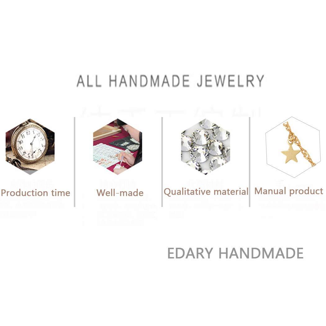 Edary Edary Boho Layered Necklace Moon Pendant Crystal Necklaces Jewelry for Women