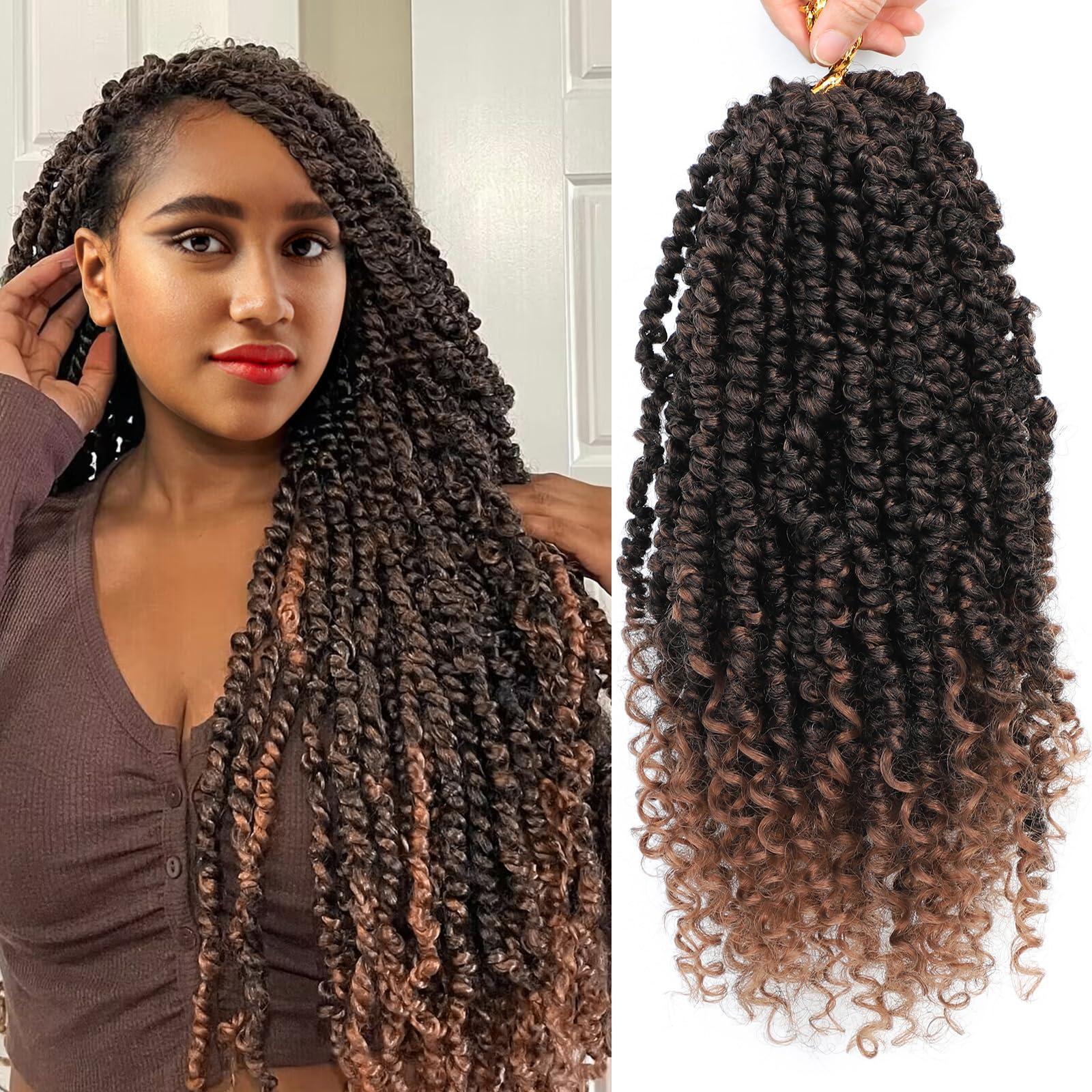 Admutty Passion Twist Crochet Hair,Passion Twist Hair 24 Inch,8 Packs Pre-twisted Passion Twist Hair,Short Passion Twist Crochet Braids,Pre Looped Crochet Hair for Black Women(T30)