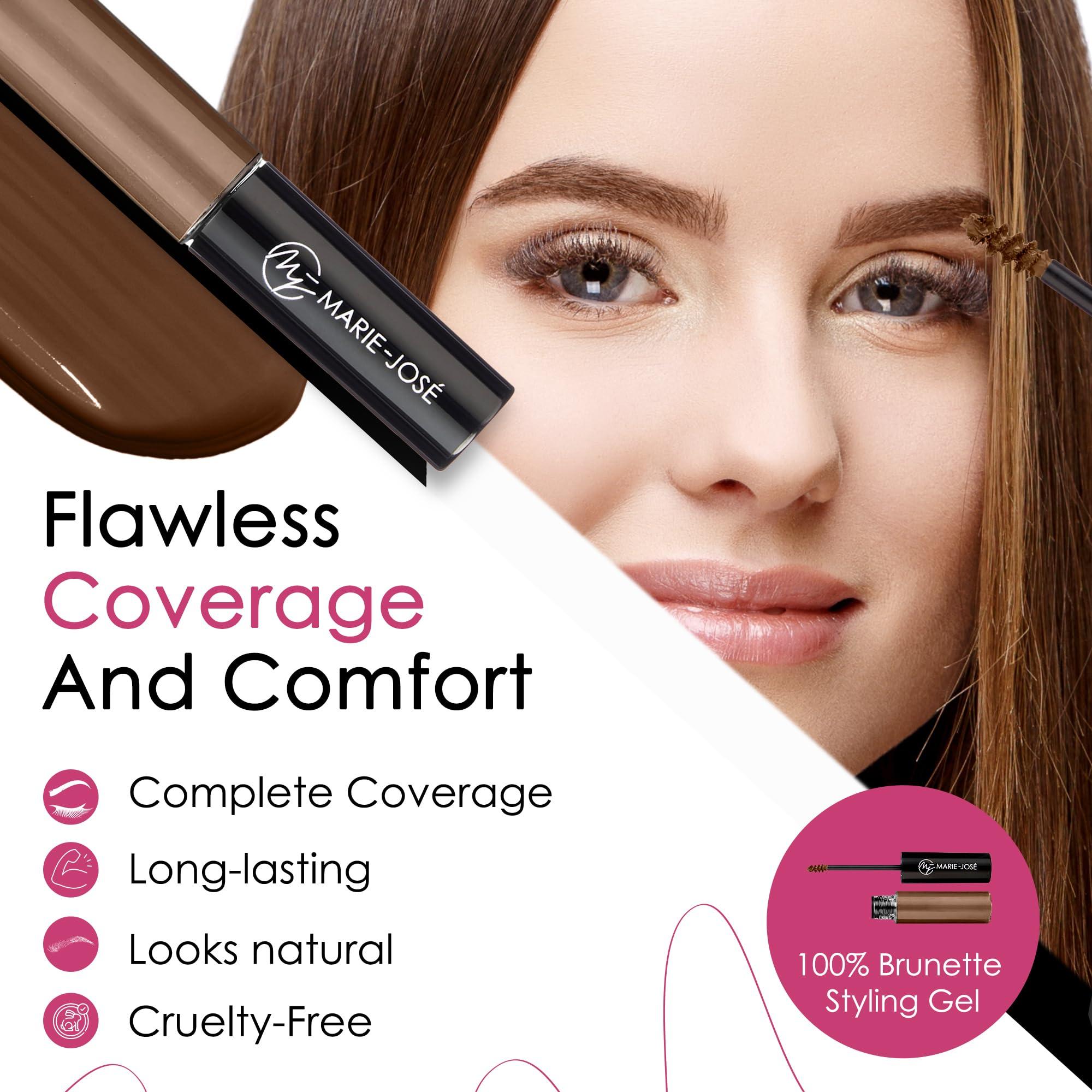 Marie-Jos & Co Fiber Eyebrow Gel, Waterproof & Smudge-Proof Eyebrow Tint Gel, Easy to Apply Tinted Brow Gel, Lightweight & Long-Lasting Brow Gel, Vegan Brow Tint Formula, 7 ml, Brunette - Marie-Jos & Co