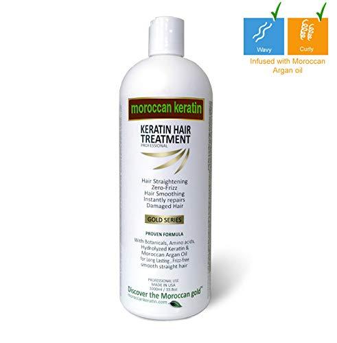 MOROCCAN KERATIN MOROCCAN KERATIN 1000ml Brazilian Keratin Blowout Hair Treatment Complex GOLD SERIES With Argan Oil Proven and fast Formula Professional Results Keratina Fuerte