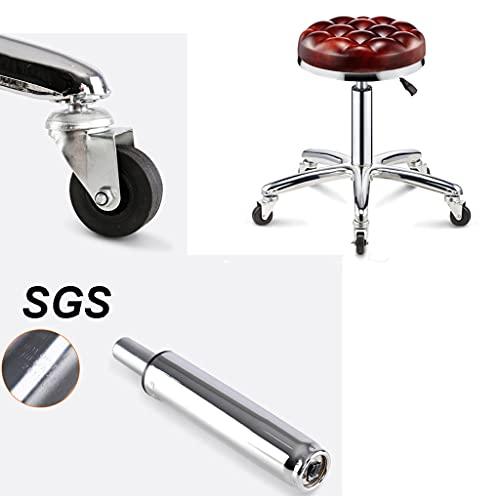 Dntum Ergonomic Rolling Shop Stool with Wheels, Swivel Salon Stool Chair Adjustable Drafting Stool,Work Bench Stool, Massage Spa Tattoo Photography Stool with PU Leather