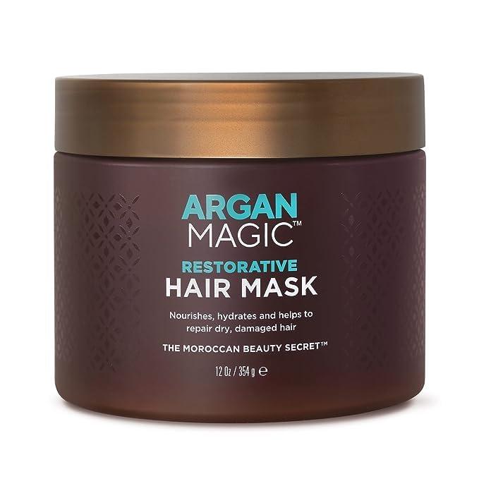 Argan Magic Argan Magic Restorative Hair Mask - Protein Rich Conditioning Hair Mask that Hydrates, Restores And Repairs Damaged Hair | Made in USA, Paraben Free, Cruelty Free (12 oz)
