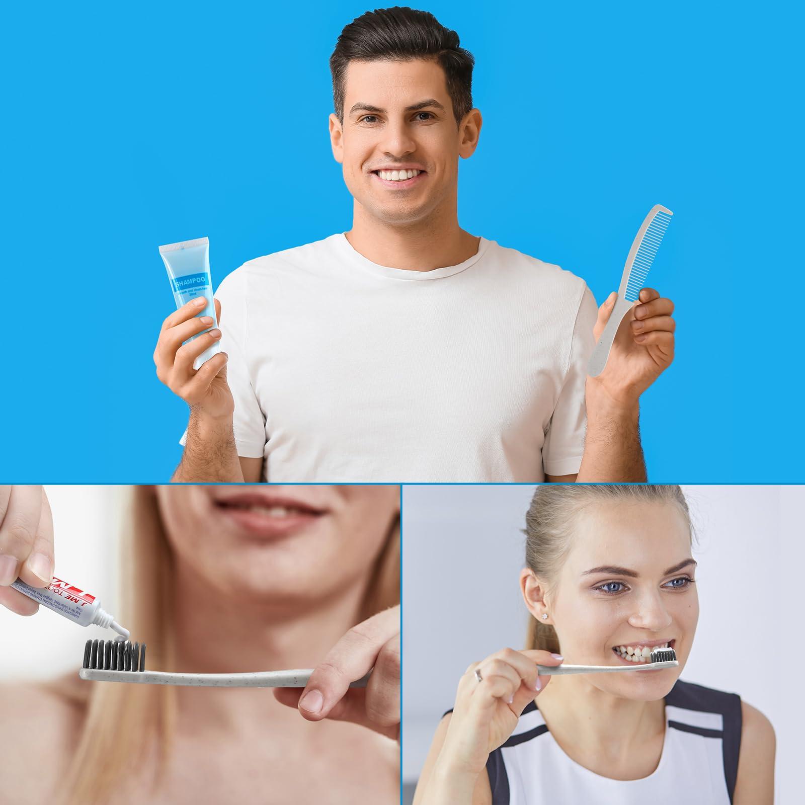 Dansib Dansib 48 Sets Basic Toiletry Kits Homeless Care Package Supplies Personal Hygiene Kits Bulk Include Disposable Toothbrush Toothpaste 30 Ml Shampoo Comb Bath Soap for Women Men Travel Charity Hotel