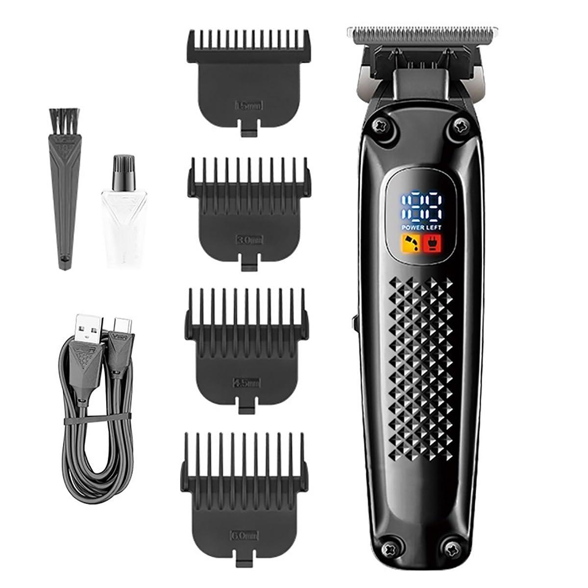ADANTI ADANTI Hair Clippers for Men, Engraved Hair Trimmer LCD Digital Display Men\'s Special Hair Salon Electric Pusher 1400mAh Hair Clipper