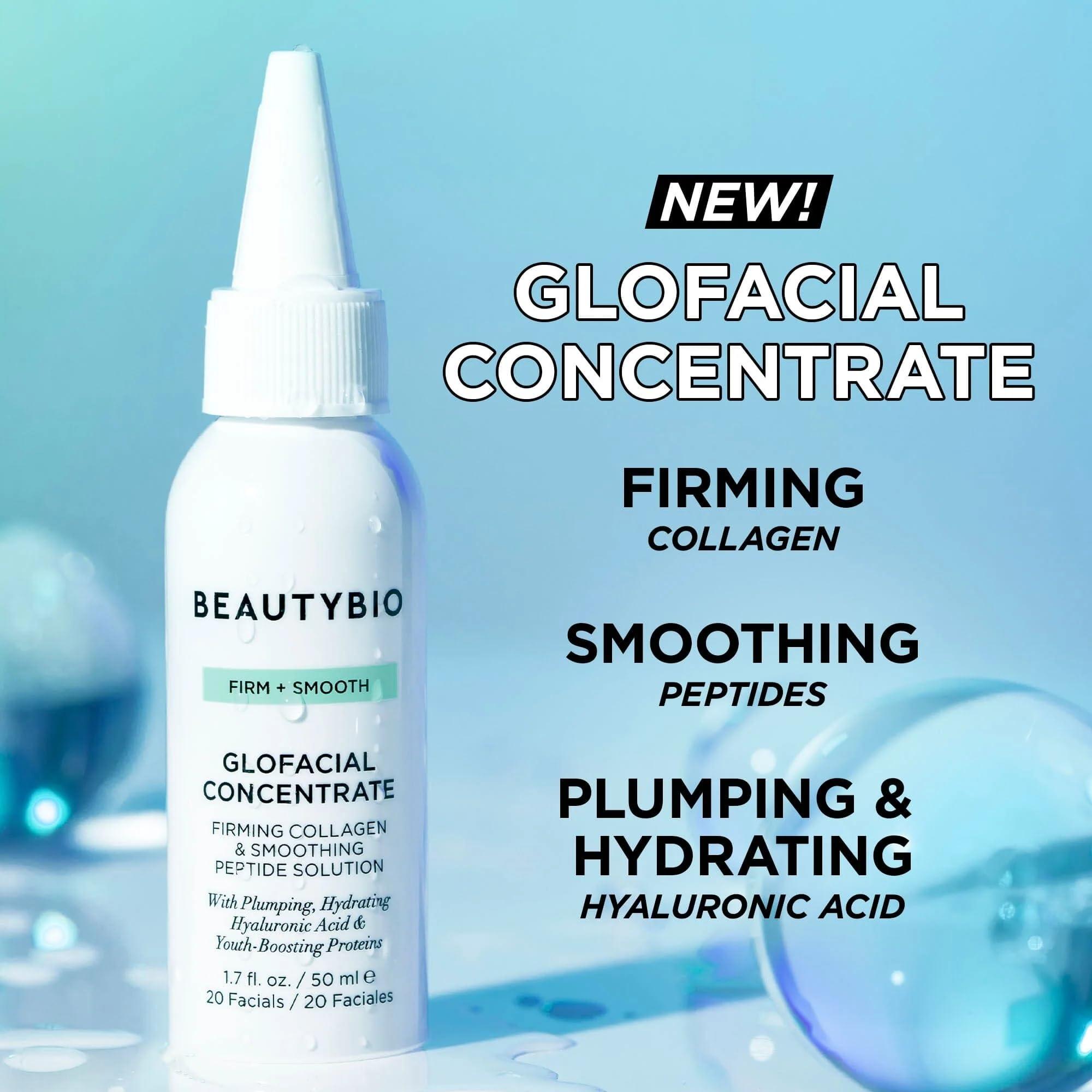 beautybio BeautyBio GLOfacial Hydro-Infusion Deep Pore Cleansing + Blue LED Clarifying Tool & Concentrates