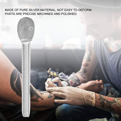 ZJchao Tattoo Contact Screw, 1.7in Pure Silver Contact Screw Binder Binding Post Tattoo Machine Accessory Parts for All Styles of Tattoo Coil Machines