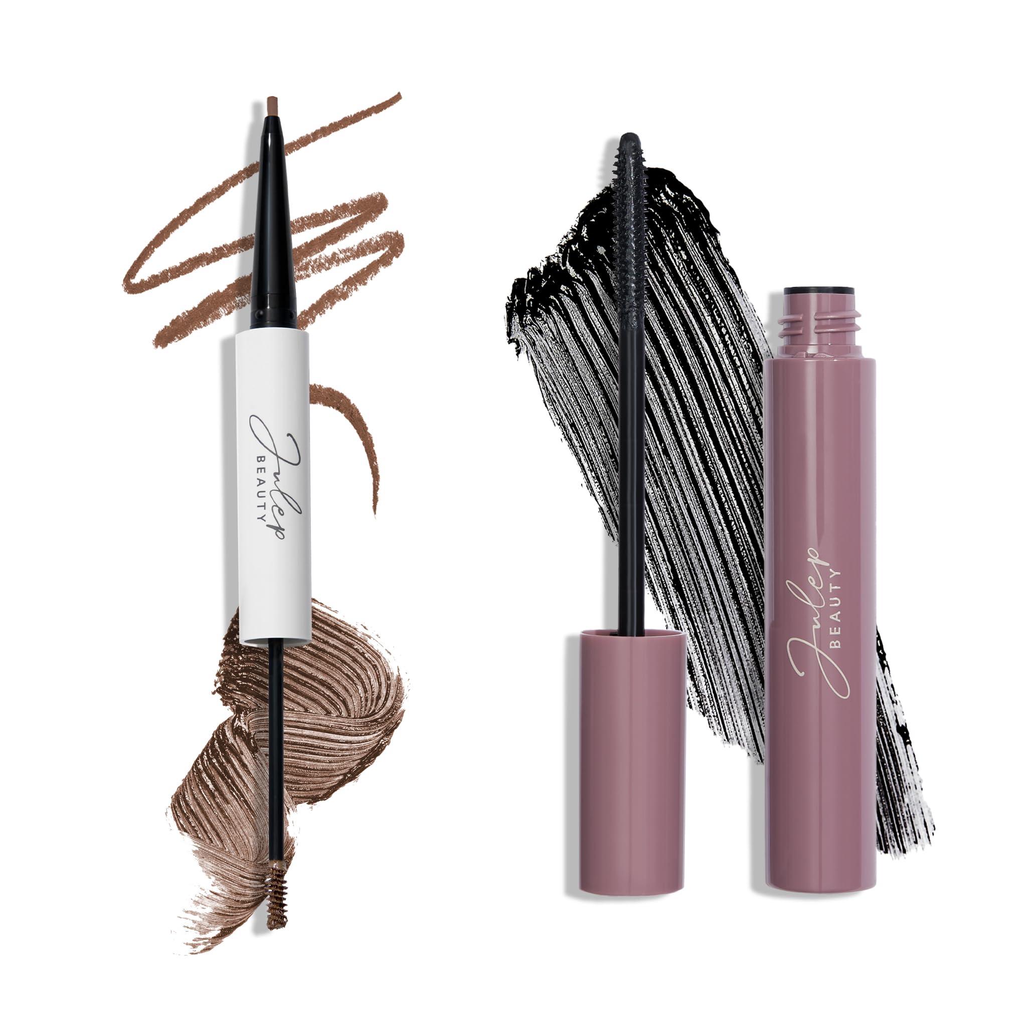 Julep Julep Brow 101-2-in-1 Eyebrow Pencil and Tinted Brow Gel - Medium Brown - Waterproof - All Day Hold - Fill Define and Shape Brows + Length Matters Buildable Lengthening Lash Mascara Black