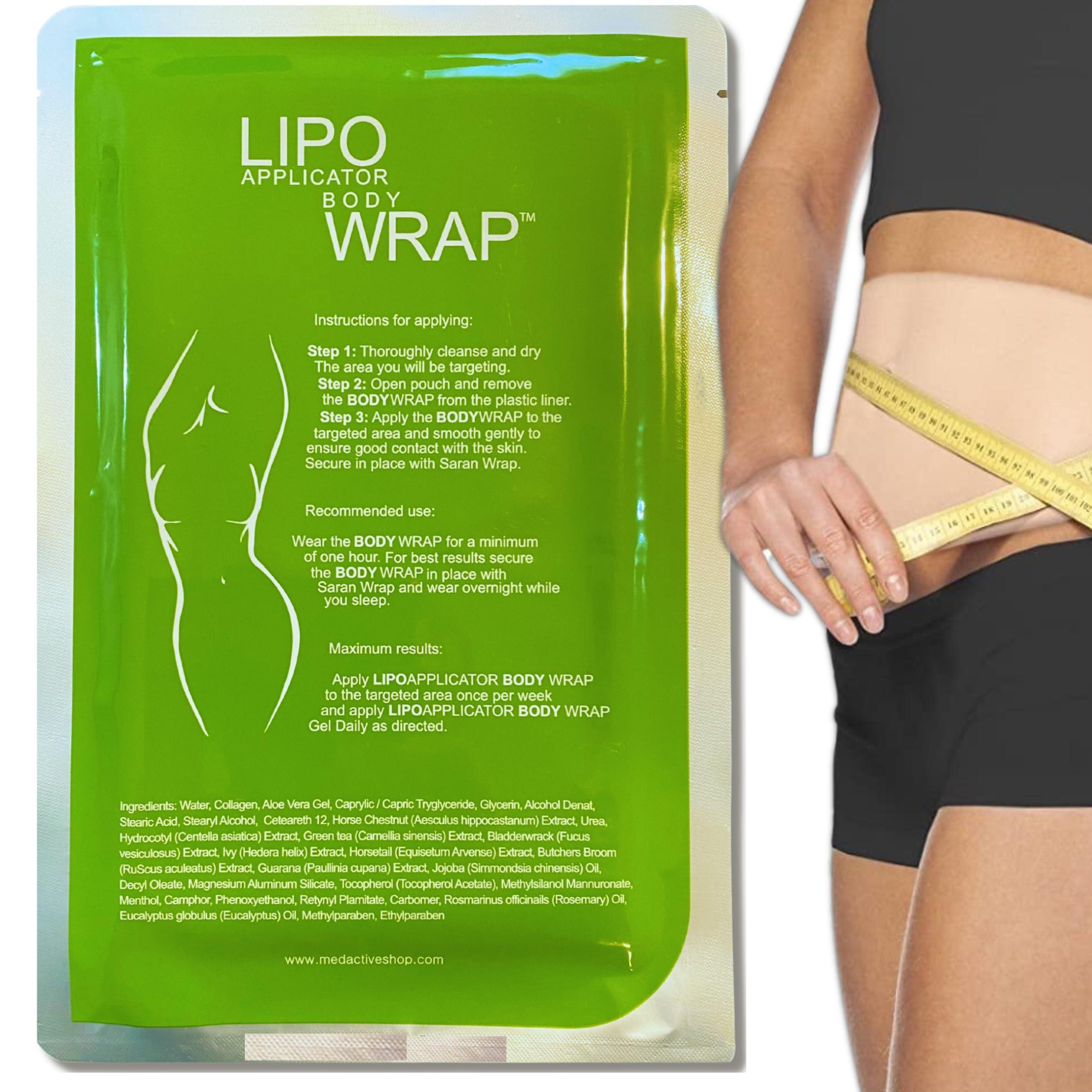 lipo applicator lipo applicator Ultimate Body Wrap with Guarana, Green Tea, and Seaweed Works for Stomach Belly Legs Arms Abdomen 6 Wraps
