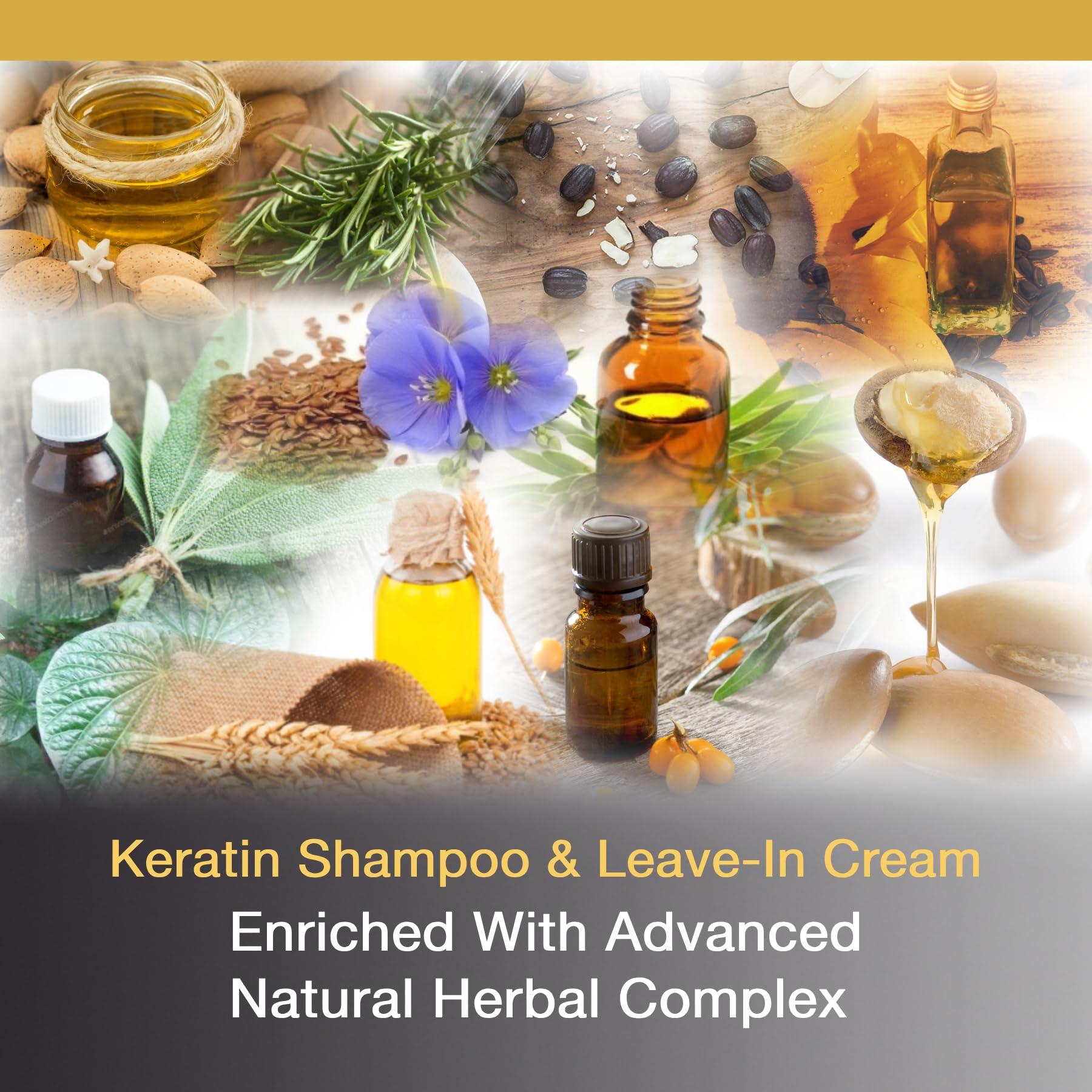 VITAMINS hair cosmetics Vitamins Keratin Shampoo and Thick Hair Leave-In Conditioner Kit - Renewing Cleanser for Luminous Blowout Look and No Rinse Conditioning Moisturizer For Dry Damaged Hair - Pro Salon Hair Care