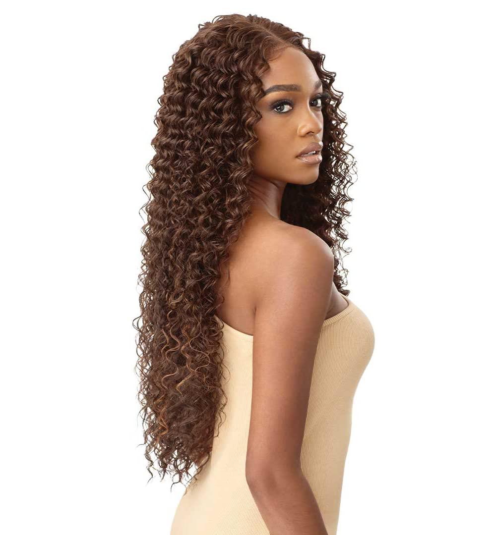 Outre Outre 100% Human Hair Blend HD 360 Edge 13X6 Lace Front Wig KAYREENA (Color:DR4/GDNHNBL)