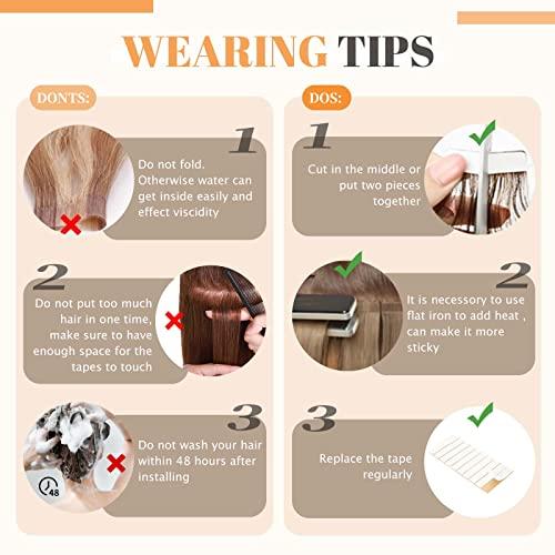 Hairro Hairro Tape In Hair Extensions Human Hair Tape Ins Glue In Skin Weft Rooted Tape On Hair Extensions Seamless Invisible Remy Hair Extensions For Women 14 inch 30g 20pcs #GREY